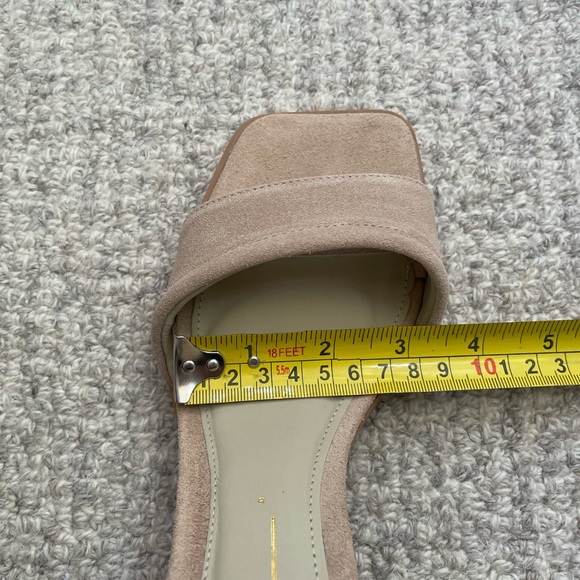 Anthropologie Intentionally Blank Validated Suede Block Heel Oat Milk - Picture 11 of 13